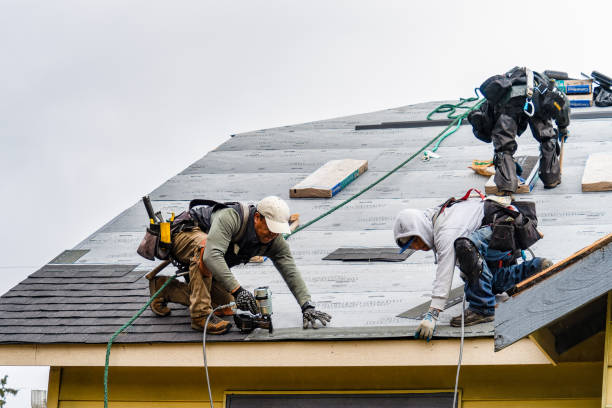Professional Roofing technician working in Center Cross, VA